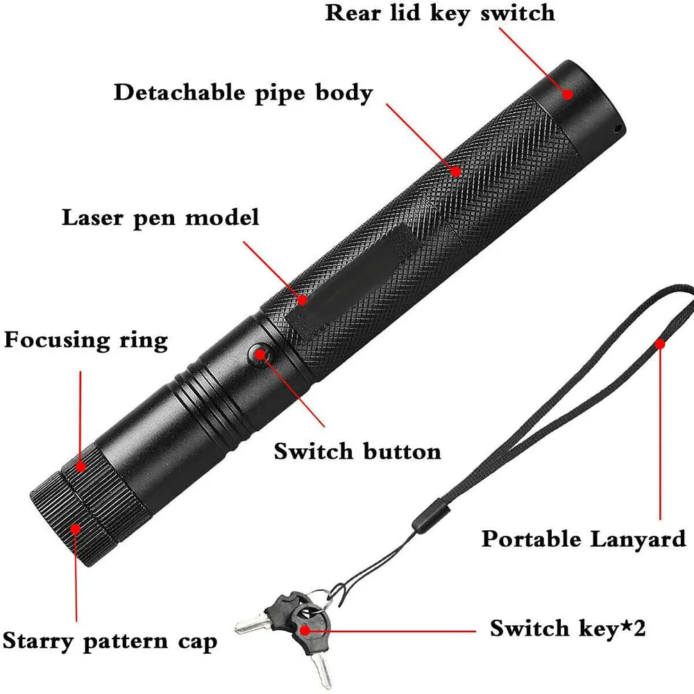 (Do not provide batteries)Green Laser Pointer Teaching Tool Pet Automatic Cat Toys Laser Focus Adjustable Lazer Pen view 6