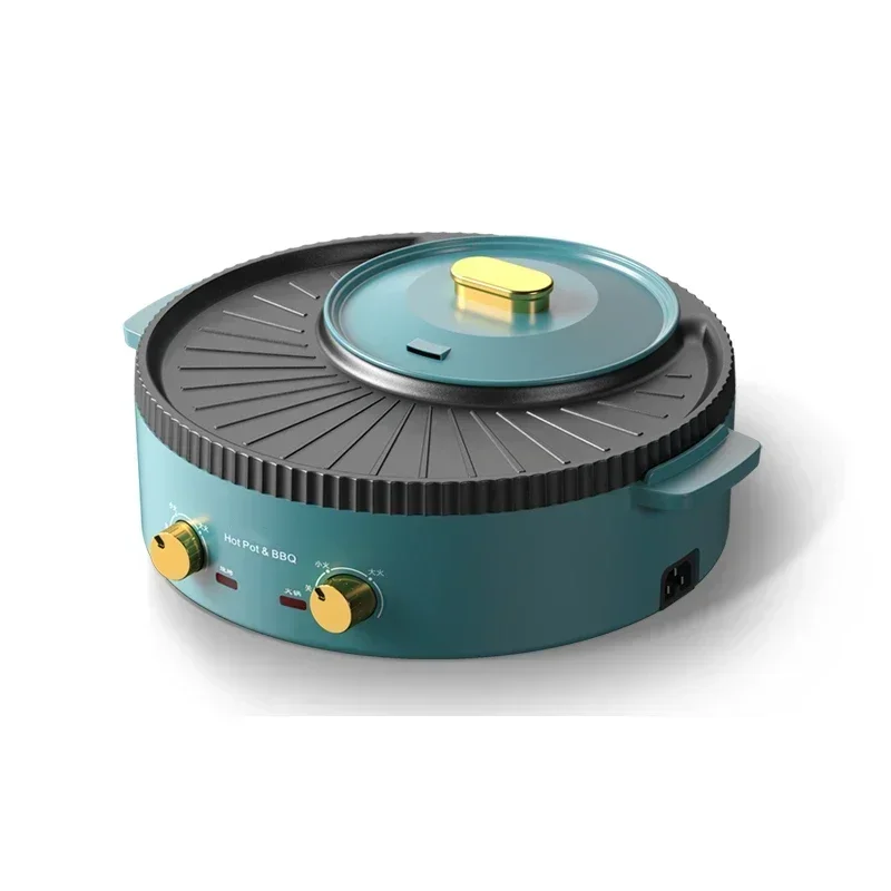 220v Home 1700W Hot Pot Electric Bbq Oven One Pot Korean Baking Dish Dish Dish Household Double-purpose Bbq Grill Fish Machine