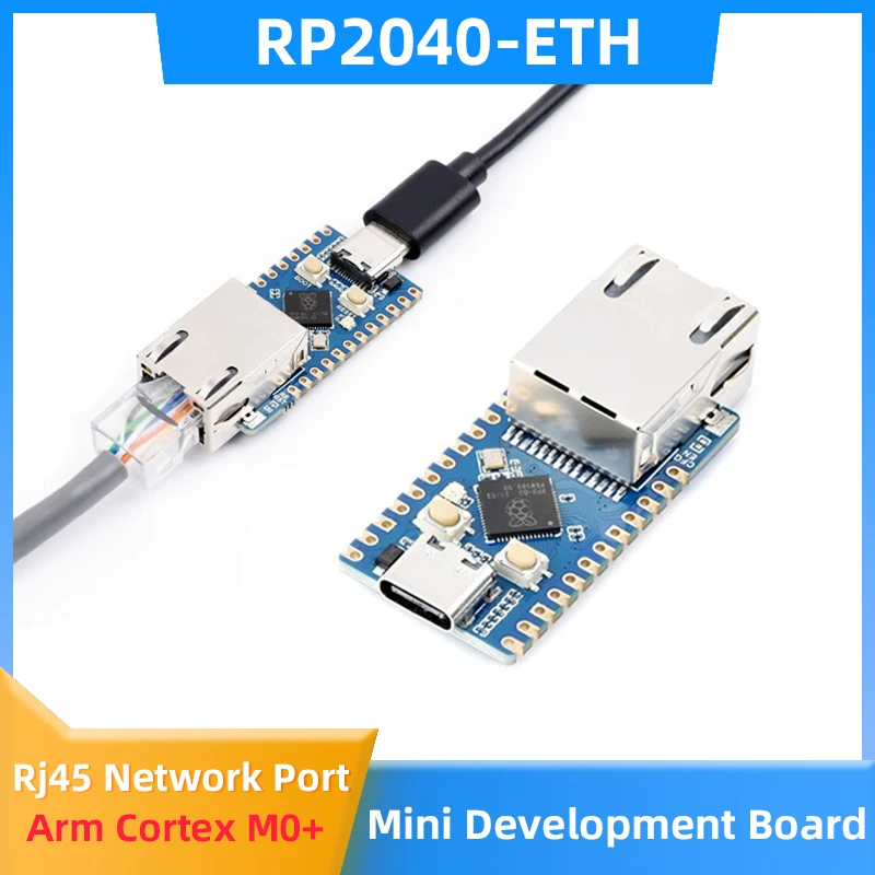 

Raspberry Pi RP2040-ETH Mini Development Board Based on Official RP2040 Dual Core Processor Rj45 Network Port USB-C Connector