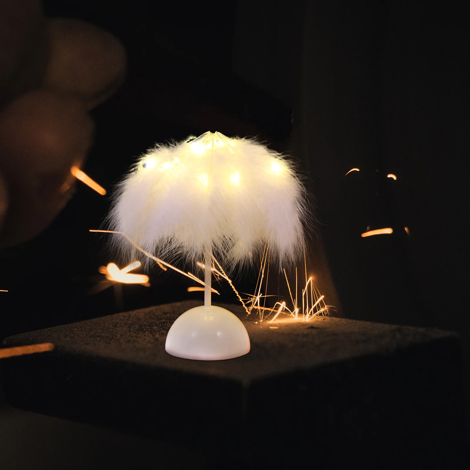 

1Pcs Table Lamp Chaste Natural Lampshade Handmade Romantic Bedside Light for Bedroom Study Office Home Decor Night Light