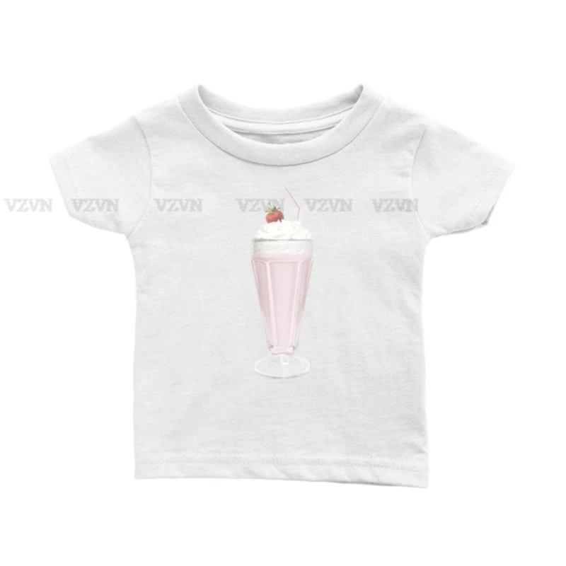 

Y2k Kawaii 2000s Baby tee Vintage O-neck Crop tops E-girl Summer 90s White Ice Cream Graphics Cute Clothing