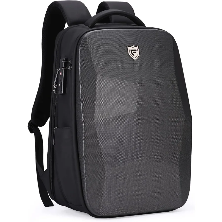 حقيبة ظهر FENRUIEN هارد شل قابلة للتوسيع ومضادة للسرقة للكمبيوتر المحمول للرجال مع منفذ USB حقيبة كمبيوتر مقاومة للماء 17.3 بوصة f #1