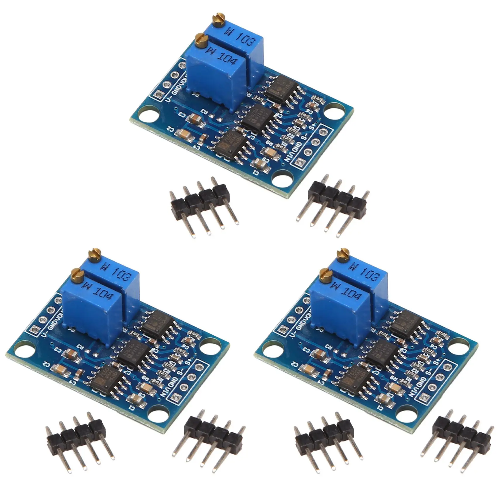 N84R 3X AD620 Microvolt MV Voltage Amplifier Signal Booster 3-12V DC Instrumentation Modu Board
