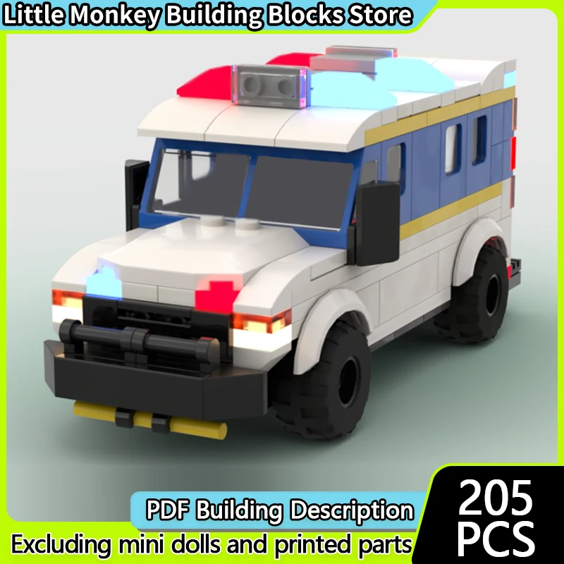 City Car Model MOC Building Bricks Heavy Police Interceptor Car Modular Technology Children Holiday Gifts Assemble Toys Suit