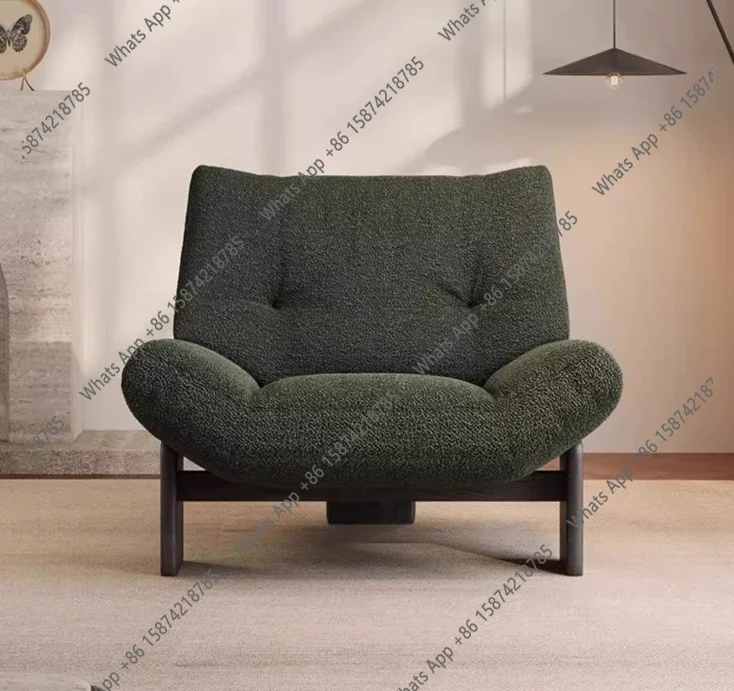 

LZ Z Vintage single sofa chair solid wood lounge chair living room reception chair