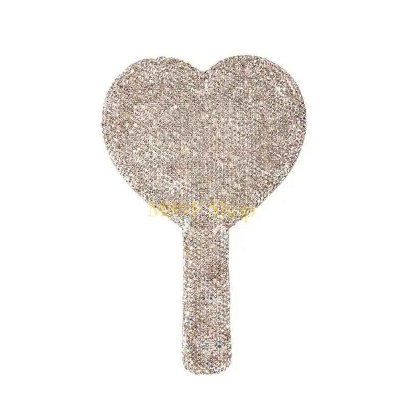 M89F Handheld Mirror Travel Makeup Mirror Rhinestones Cosmetic Mirror Hand Mirror met handvat ijdelheid Mirror voor kappers