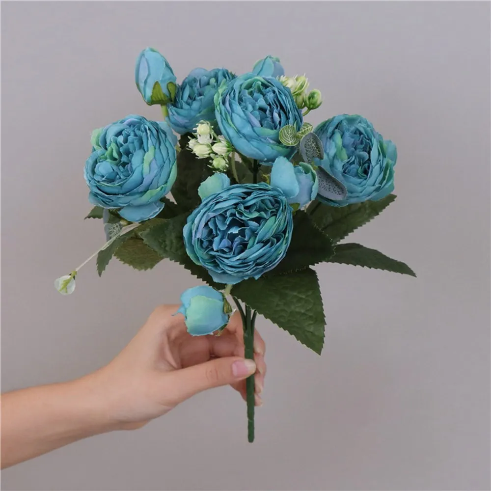 Künstliche Blumen, gefälschte Rosen, Seiden-Pfingstrosen, Valentinstag, Festival, Dekoration, Party, Vase, Zuhause, Zimmer, Hochzeit, Brautsträuße, DIY-Geschenke – Detail 17