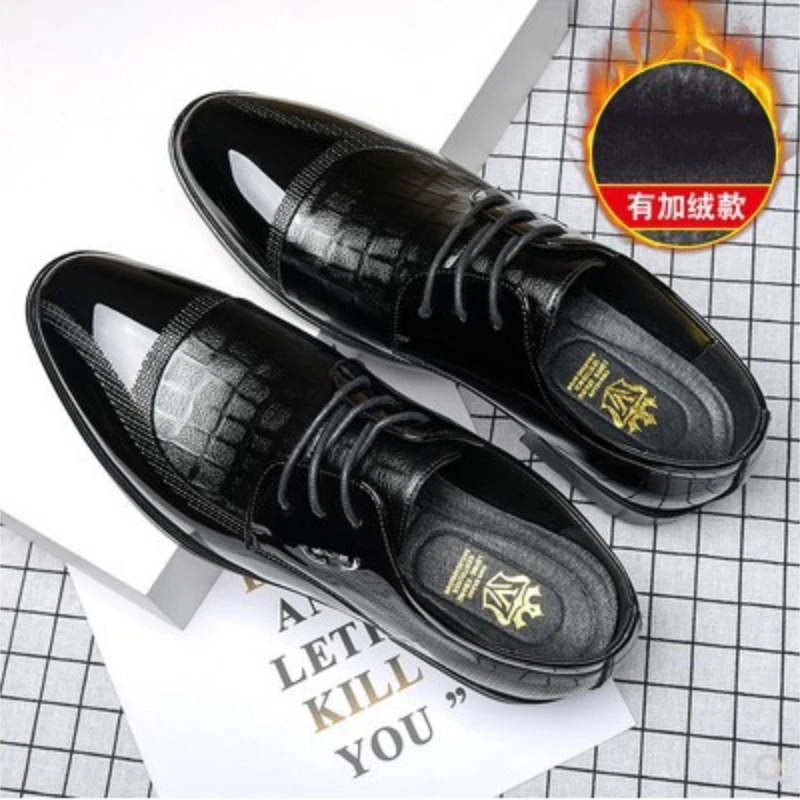 Mens Dress Shoes Fashion Pointed Toe Lace Up Men\'s Business Casual Shoes Brown Black Leather Oxfords Shoes Big Size 38-48