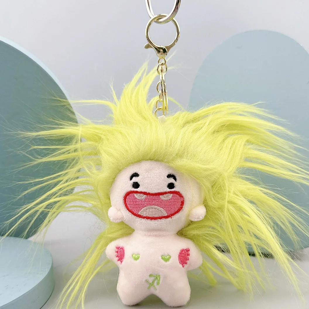 Plüsch Cartoon Puppe Anhänger Schlüsselbund Tasche Anhänger 10 cm Langes Haar Konstellation Gefüllte Puppe Sternzeichen Puppe Anhänger Zubehör