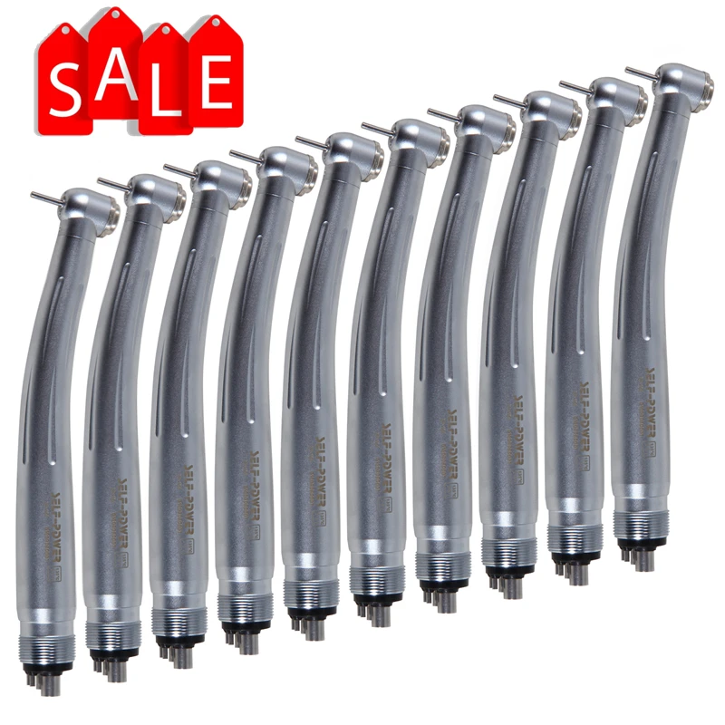 10Pcs Dental High Speed Handpiece 4 Hole 4 Point Clean Head Air Turbine NSK Style