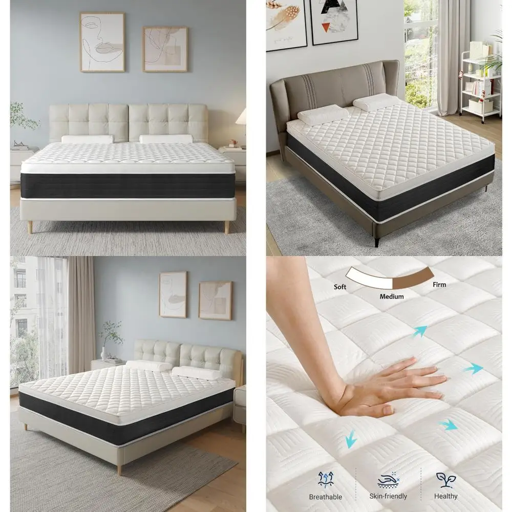 

Full Size Hybrid Mattress: 12 Inch Memory Foam with Pocketed Springs for Comfort and Pain Relief