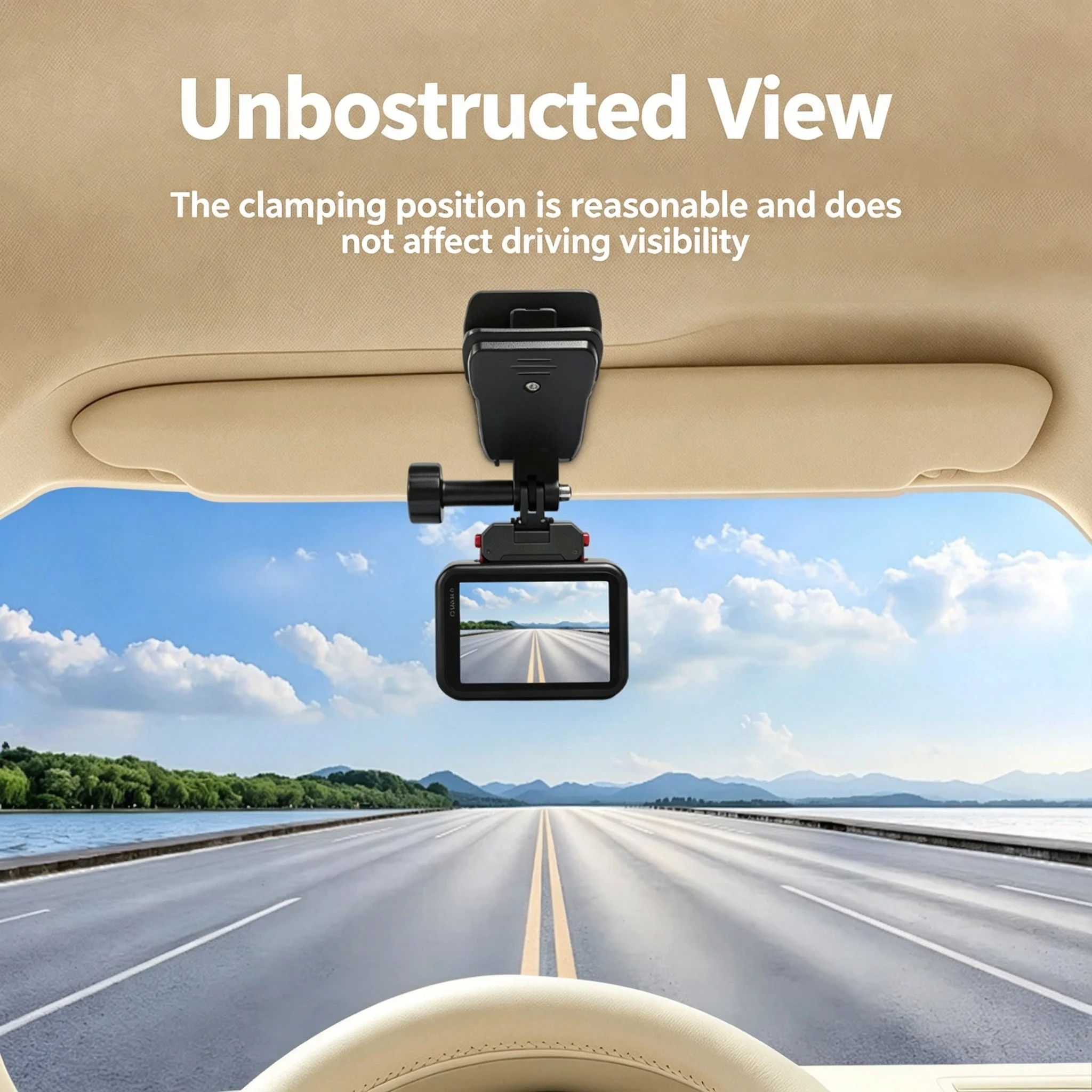 Universal Outdoor Backpack Car Sun Visor Clip Holder Compatible DJI Action Insta360 AcePro GoUltra GoPro 12 Camera Gear