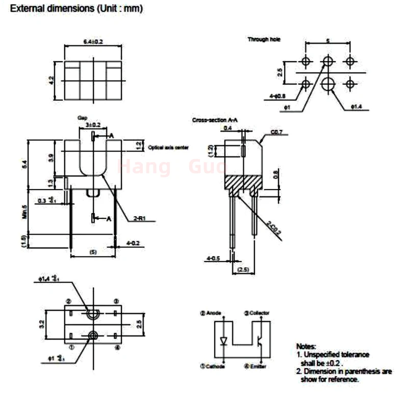 20 قطعة/الوحدة RPI-352 نوع فتحة التبديل الكهروضوئية DIP4 فتحة المسافة 3 مللي متر صغيرة جدا optocoupler RPI352