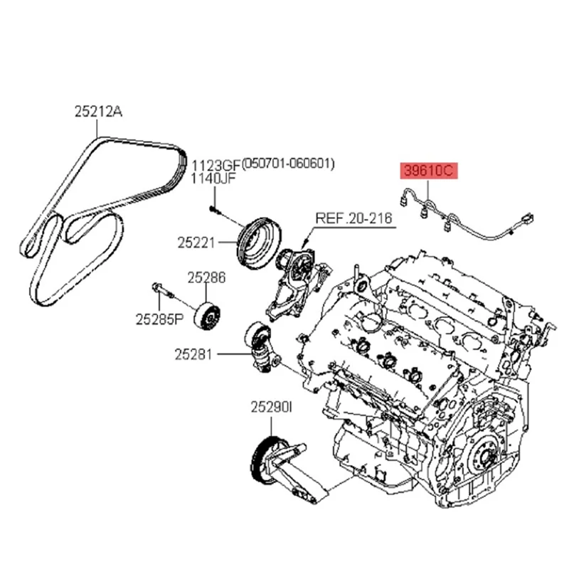 Auto Zündspule Kabelbaum 39610-3C010 Für Hyundai Azera Sonata Santa Fe Veracruz KIA Amanti Sorento Karneval 06-14
