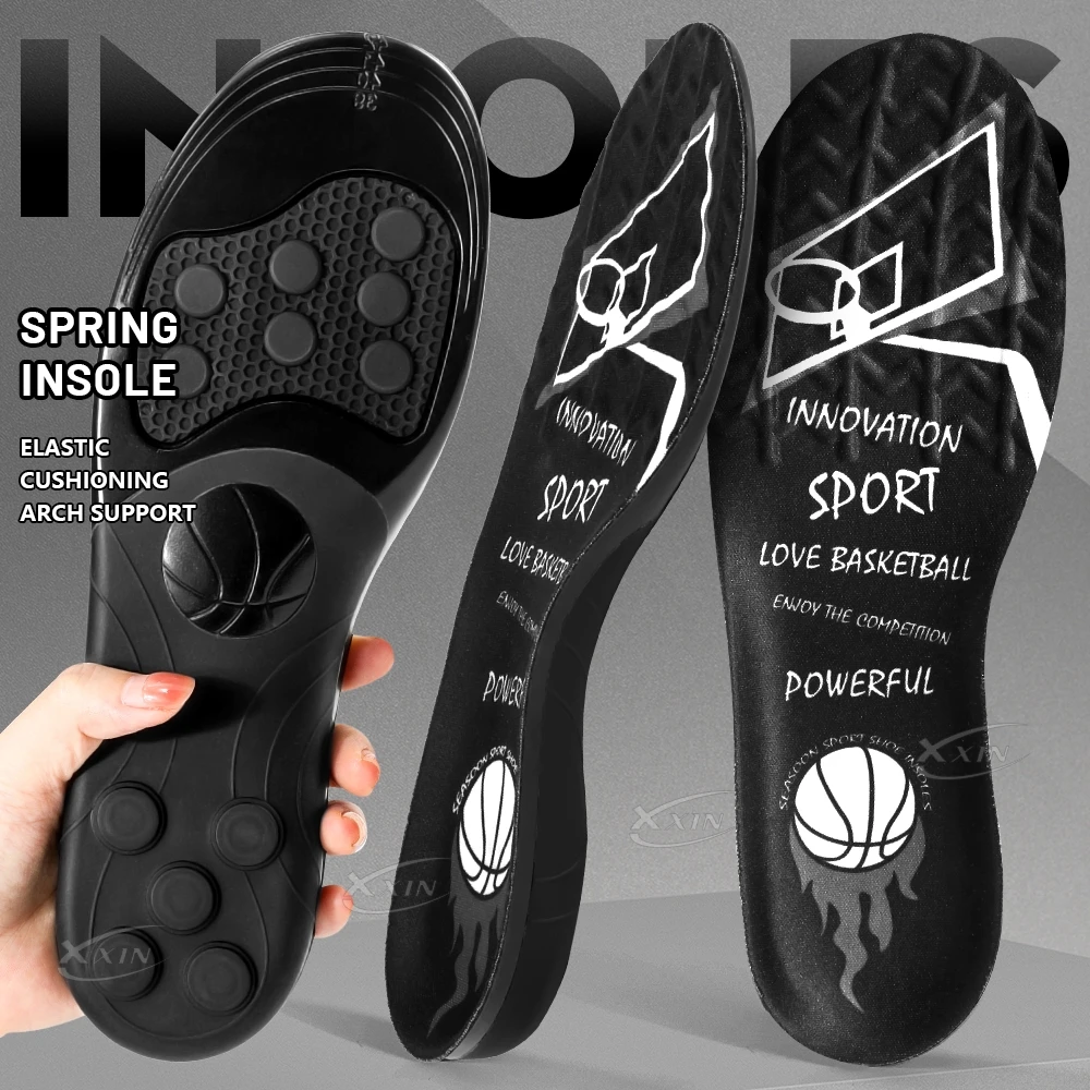 【Xxin】Spring silicone Gel shoe Insole Pad Elastic sport shoes cushioning insoles for basketball size 35-46