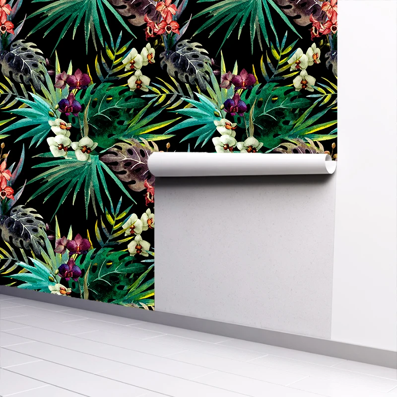 

American Retro Self Adhesive Wallpaper 3D Non Woven Fabric Rural Flowers Bedroom Living Room Restaurant Self Adhesive Sticker