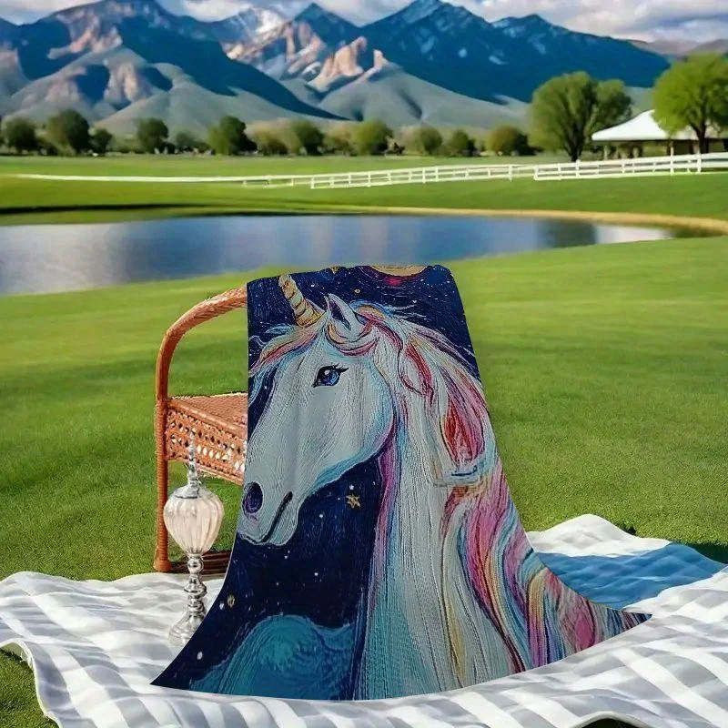 بطانية رمي الفانيلا يونيكورن - كشكشة معاصرة لجميع المواسم، طباعة رقمية، بوليستر مقاوم للتمزق، قماش متماسك #4