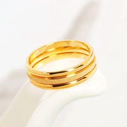 

AU750 gold ring Sansheng Sanshi ring female fashion personality couple 18K solid ring jewelry three-in-one