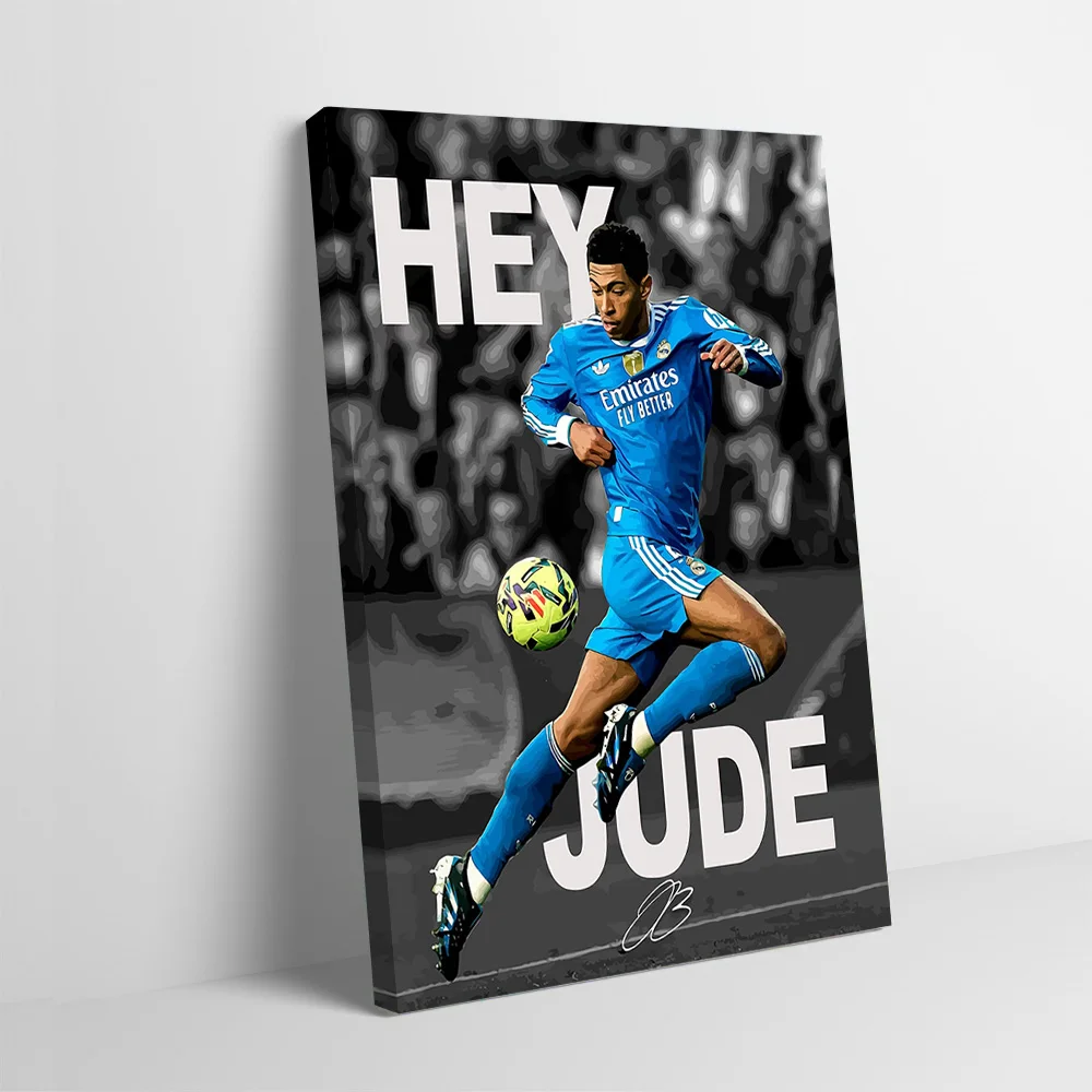 Hey Jude Soccer Player Printing Poster Customizable Pictures Wall Art Canvas Painting for Room Decorations Bathroom Decor Mural