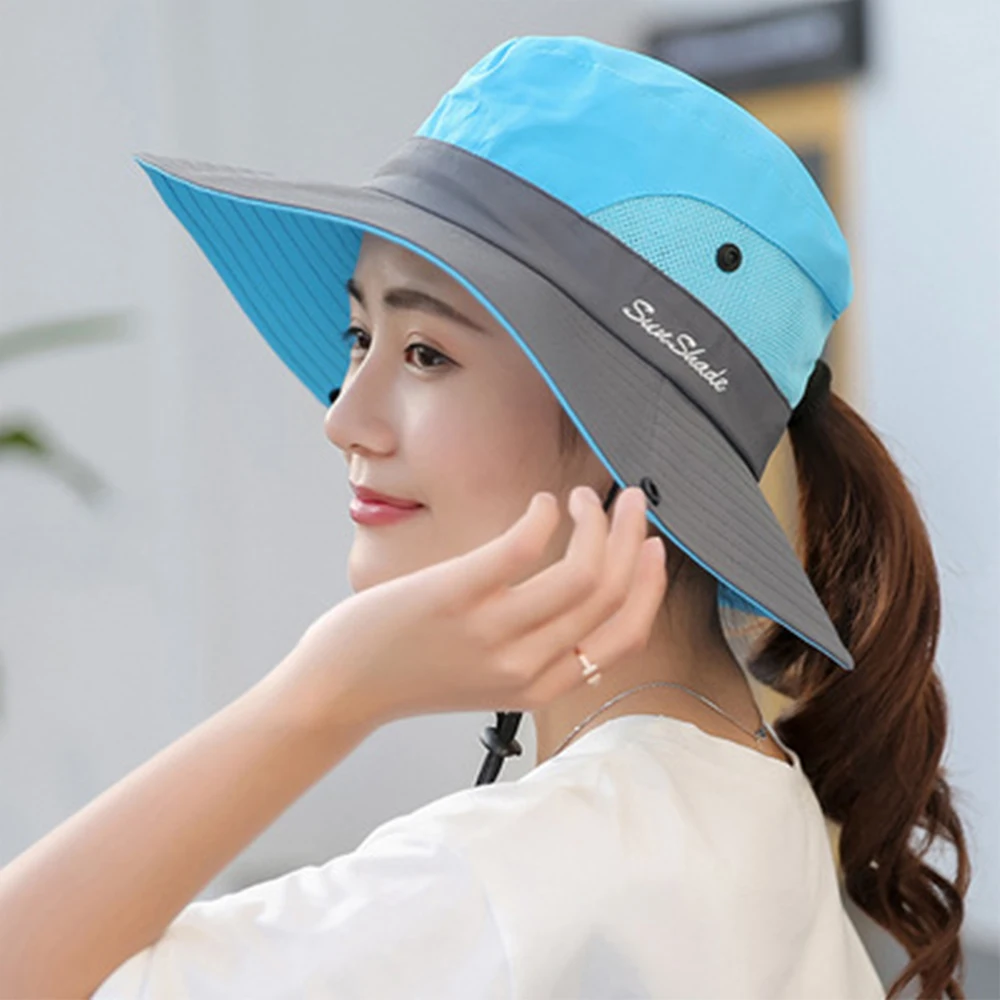 Summer Outdoor Sunshade Hat Couples Women Bucket Hats Foldable Sun Protection Cycling Female Travel Breathable Top Hat Visor Cap