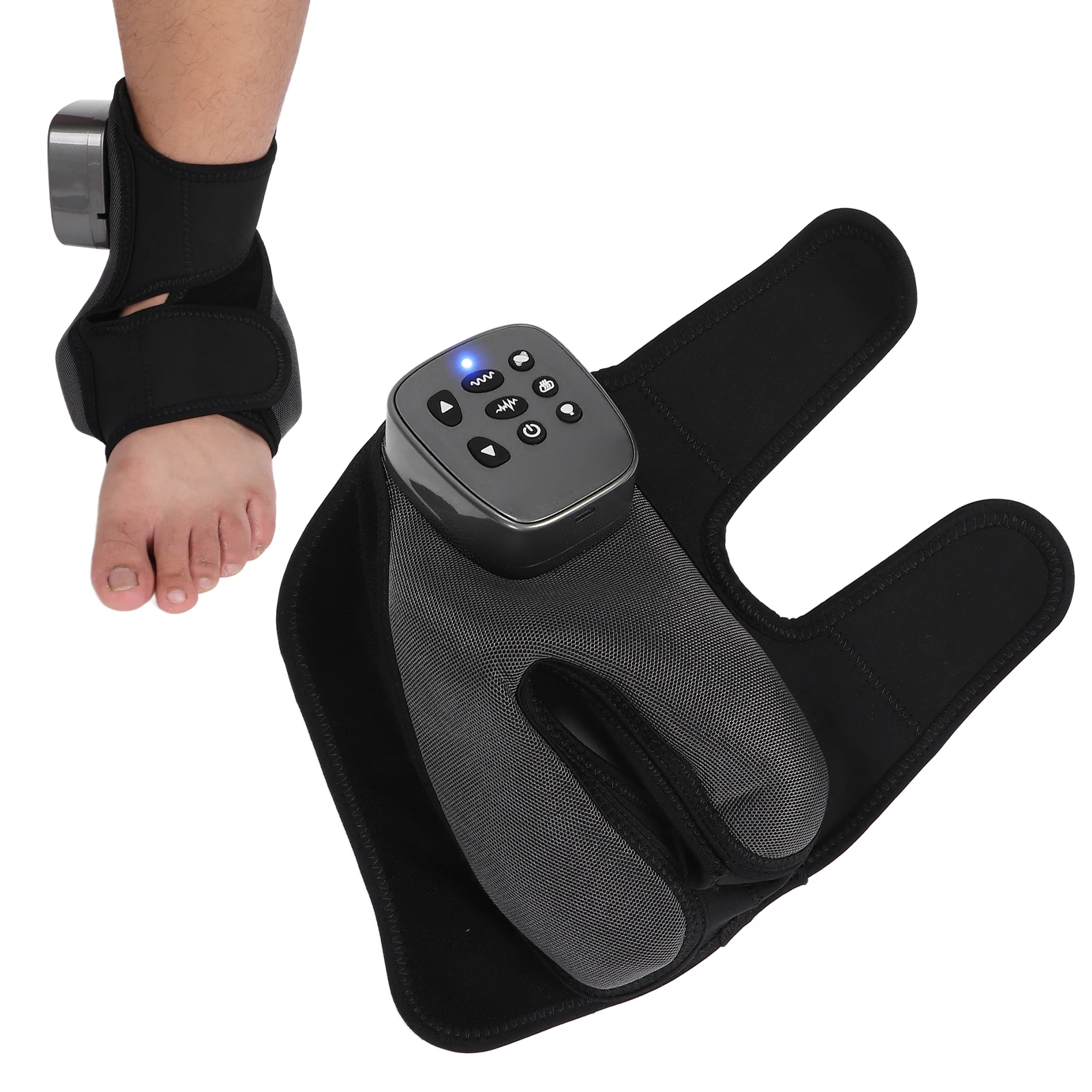 Electric Foot Ankle Massager Pain Relief Mode Adjustable Vibration Hot Compress Ankle Massage Machine Heated Ankle Brace