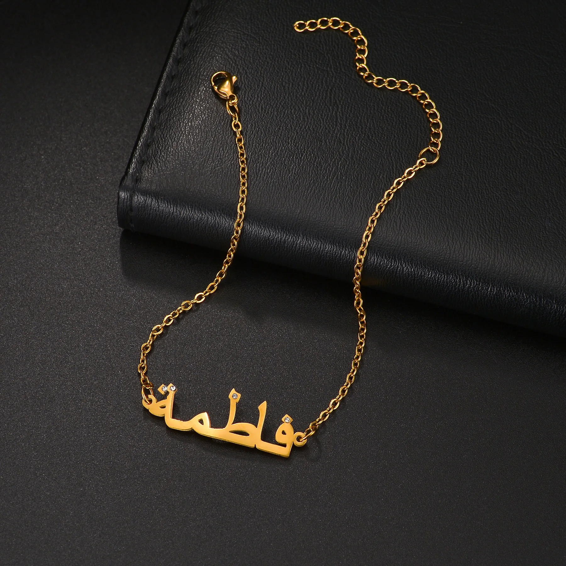 Acheerup Personalized Name Cuban Chain Bracelet for Women Men Custom Stainless Steel Zircon Date Arabic Hand Chain Jewelry Gift - view 5