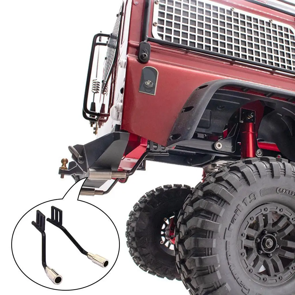 2x Metal Exhaust Pipe Tailpipe Decoration Accessories for 1/10 RC Crawler Car Axial Scx10 -4 RC Car Accessories