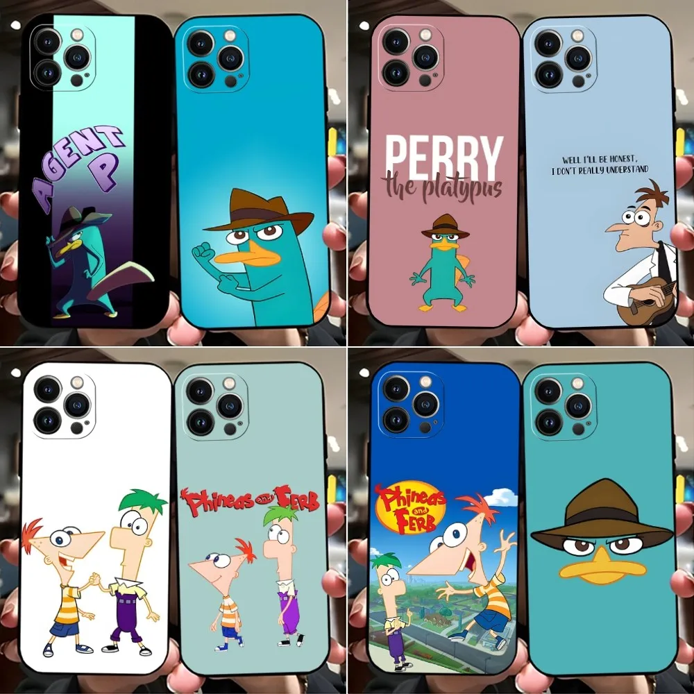 Cartoon Perry The Platypus Phone Case Fundas Design For Iphone 15 14 Pro Max 13 Mini 11 12 Xr X Xs 6s 6 7 8 SE Plus Back Cover