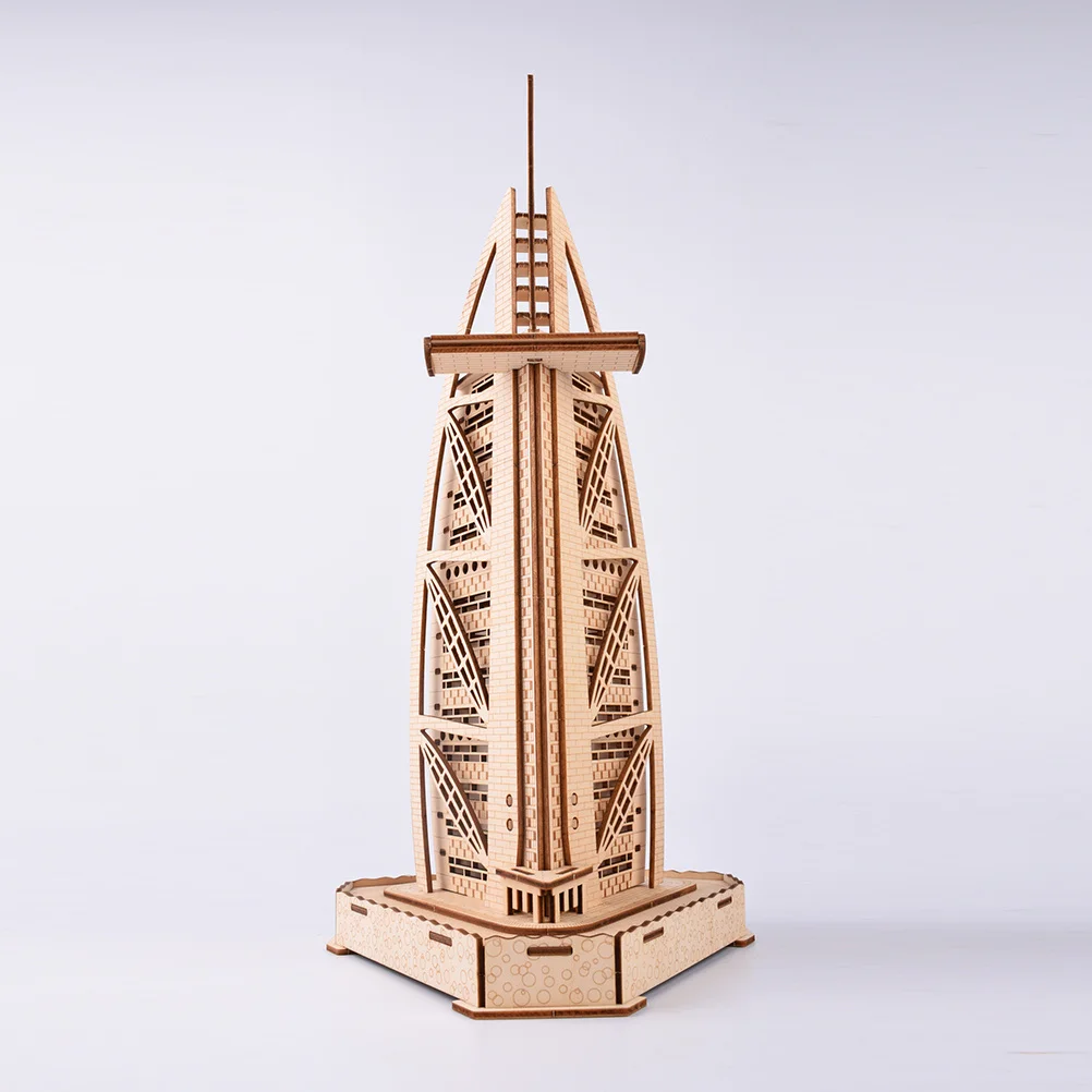 3D Wooden Puzzle Burj Hotel Design Interactive Learning Game for Kids Improve Problem Solving Ability Perfect Desk