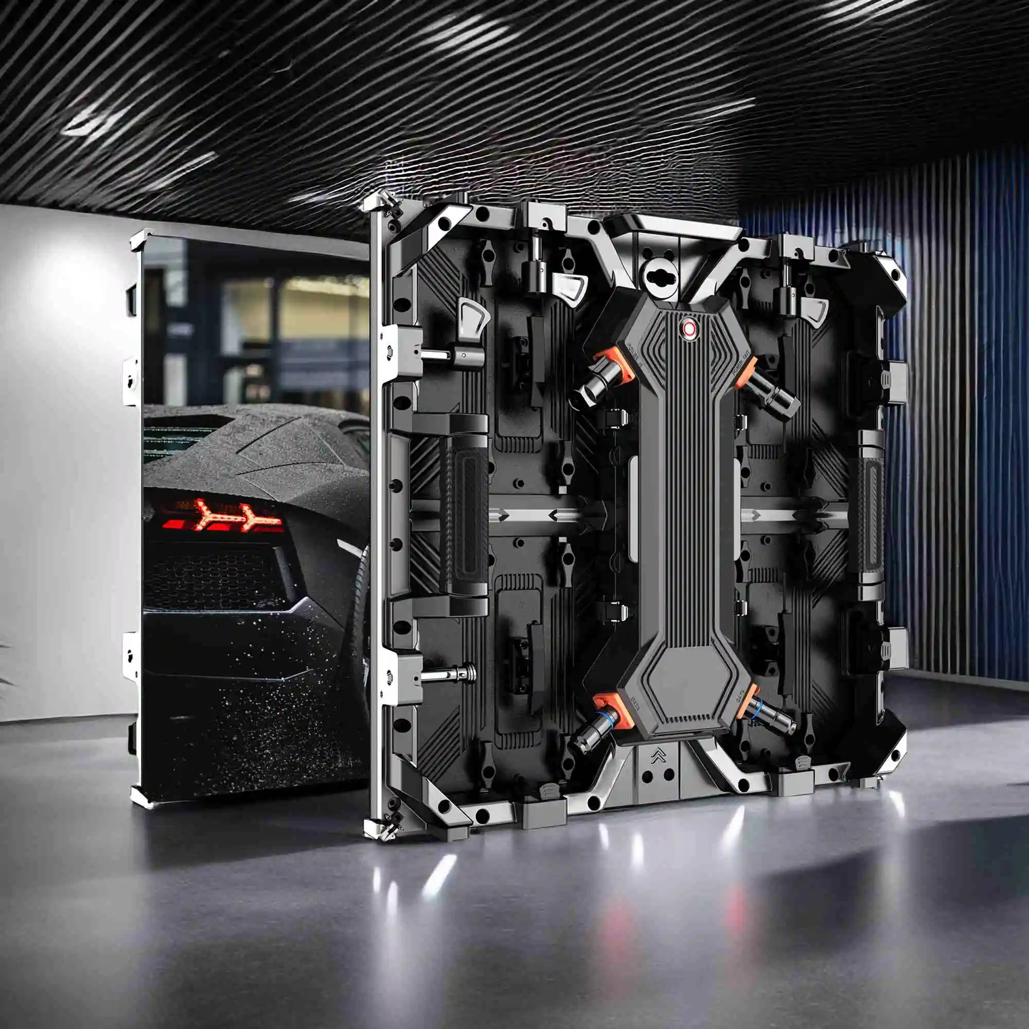 وحدة عرض LED مرنة P3.91 لإعلان متجر البيع بالتجزئة للاستخدام الداخلي والخارجي مع صيانة أمامية مغناطيسية IP65