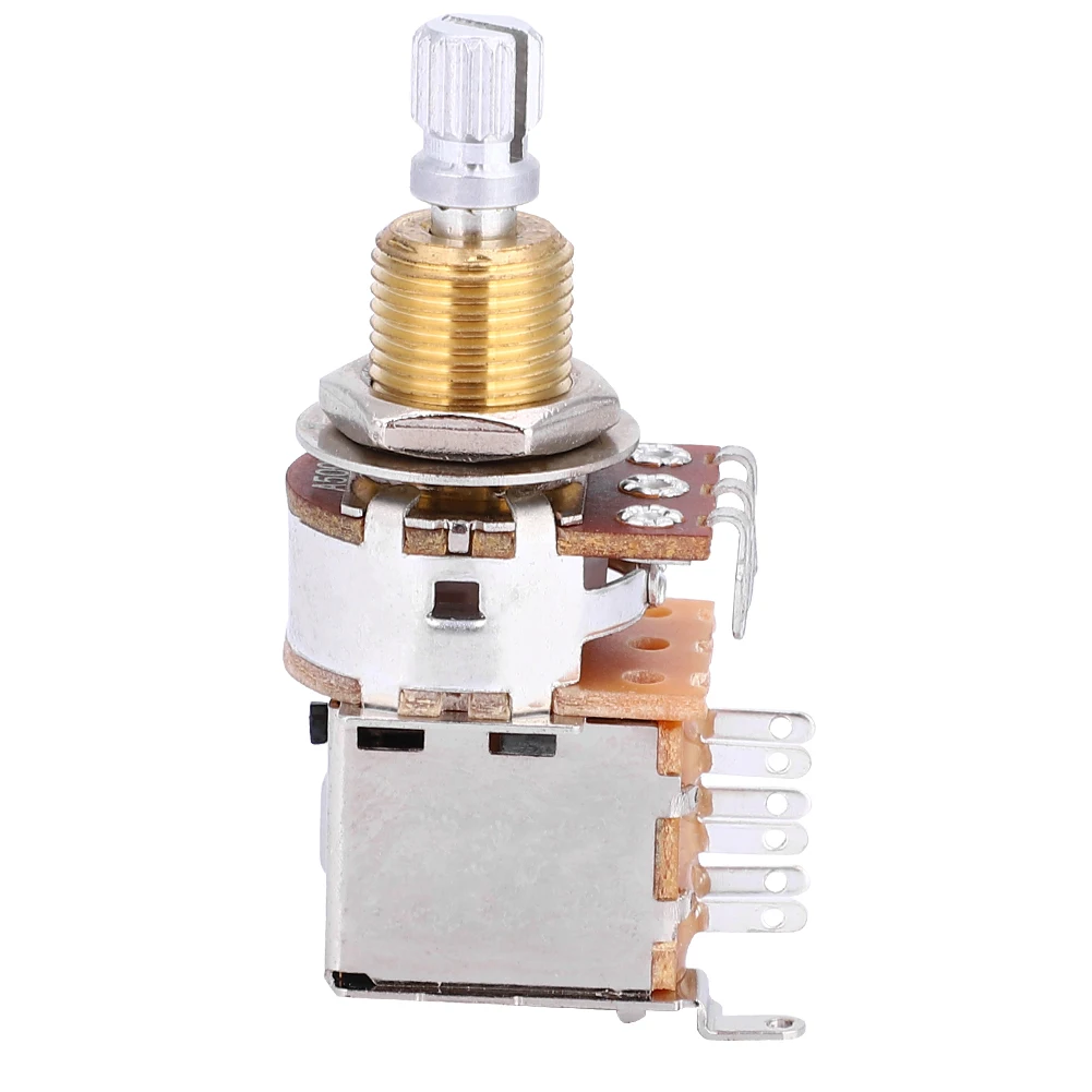 electric guitar potentiometer A500K Electric Guitar Linear Potentiometer Tone Pull Button  Pot Pickup
