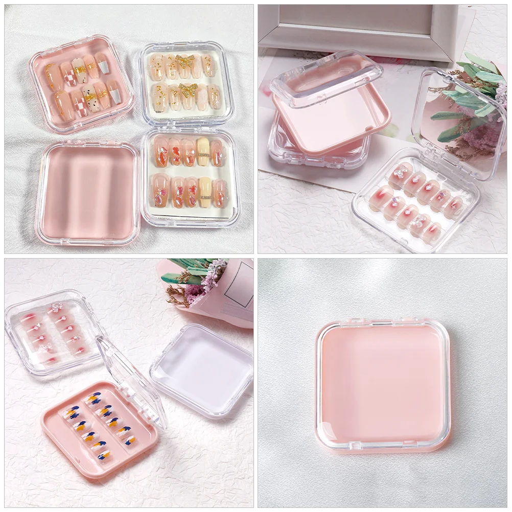 

12 шт., коробка для хранения ногтей, органайзер, портативный витрина для дизайна ногтей, держатель для сбора накладных ногтей, компактный, легкий