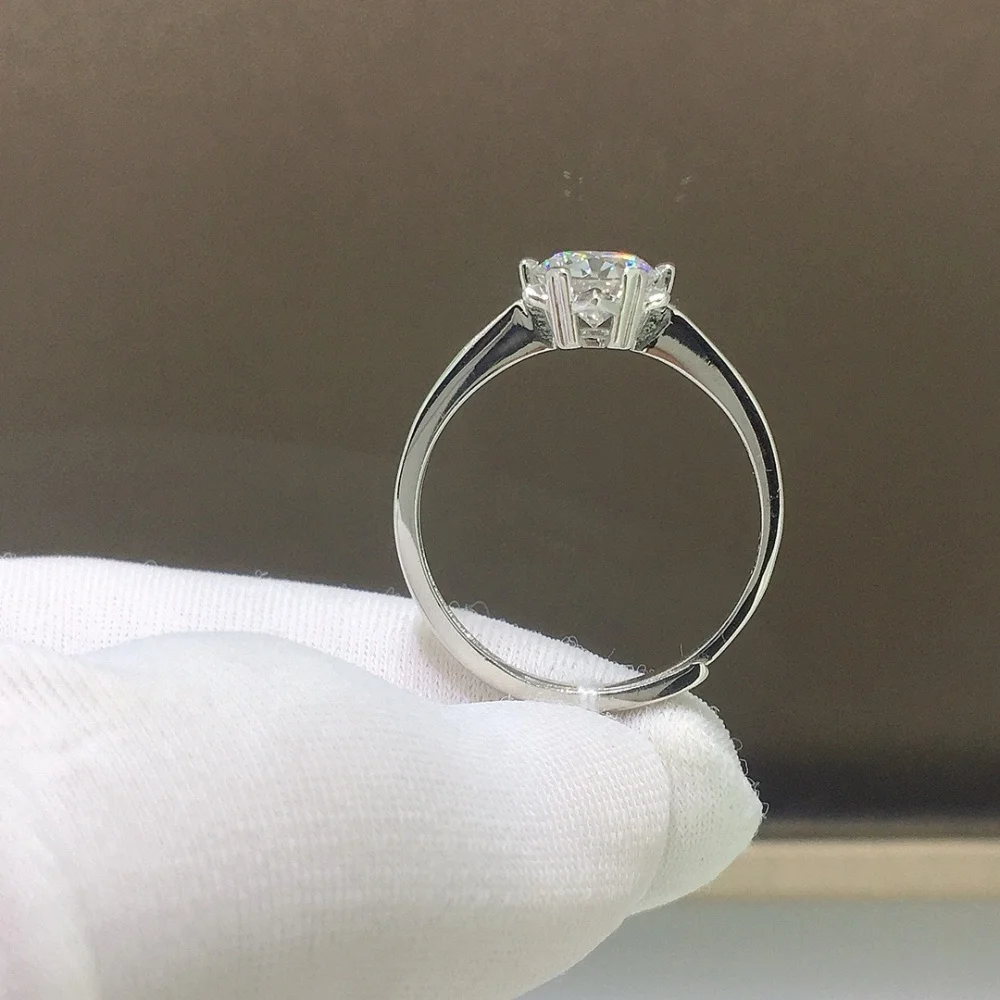 

S925 1Carat High Quality Moissanite Diamond Ring Fashion Elegance Jewelry Birthday Women Mature Charm Gift