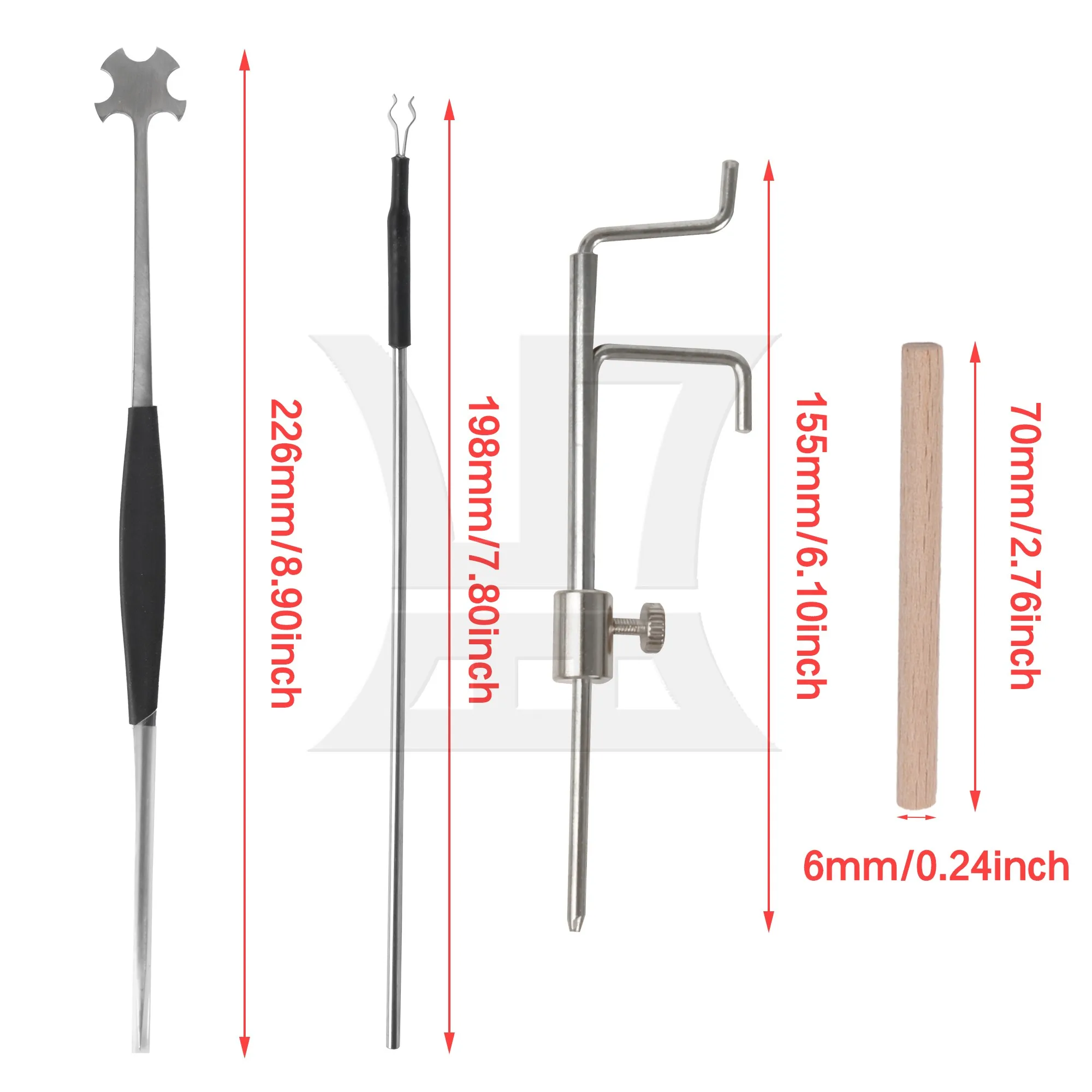

Yibuy 4Pcs Wood Sound Post Column & Setter & Gauge Kit for Violin Repair Tool