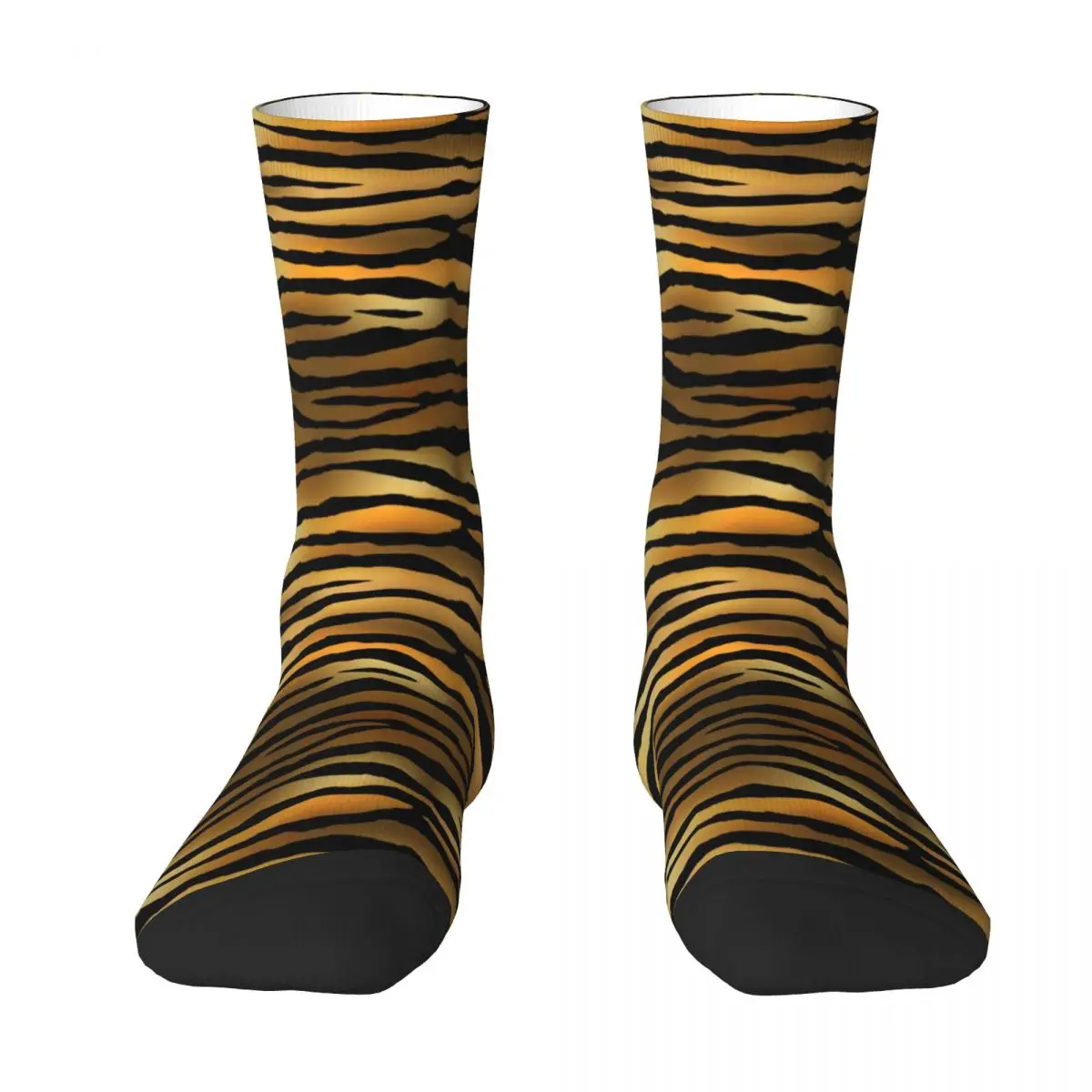 Tiger Print Pattern Stockings Ladies Gold Black Animal Jungle Socks Quality Leisure Socks Spring Running Anti-Slip Pattern Socks