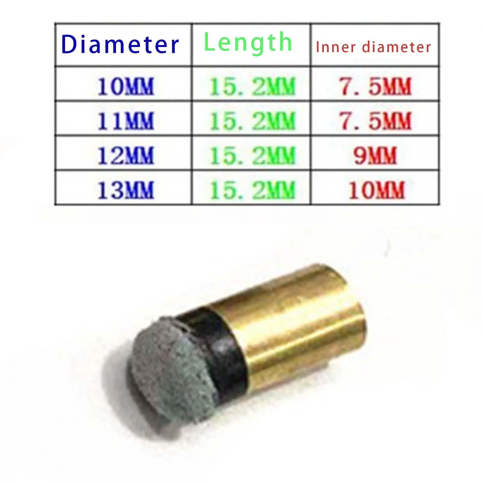 

Pool Cue Tips 12mm Copper Ferrule Snooker Billiard Stick Head for Billiards Replacement and Cue Protection