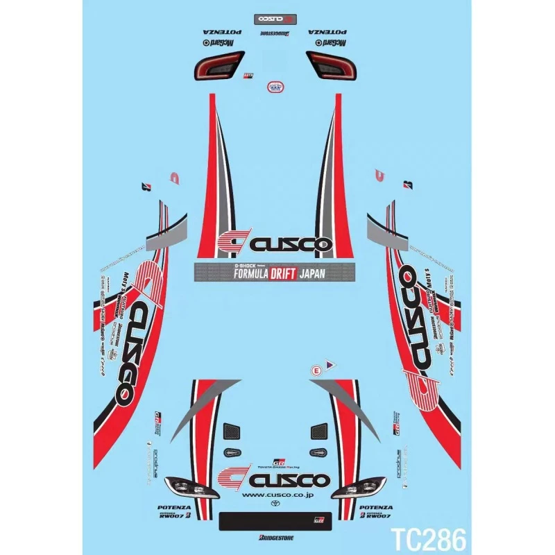 TC932 1/10 GR86 Cusco sticker for RC Drift car clear body shell