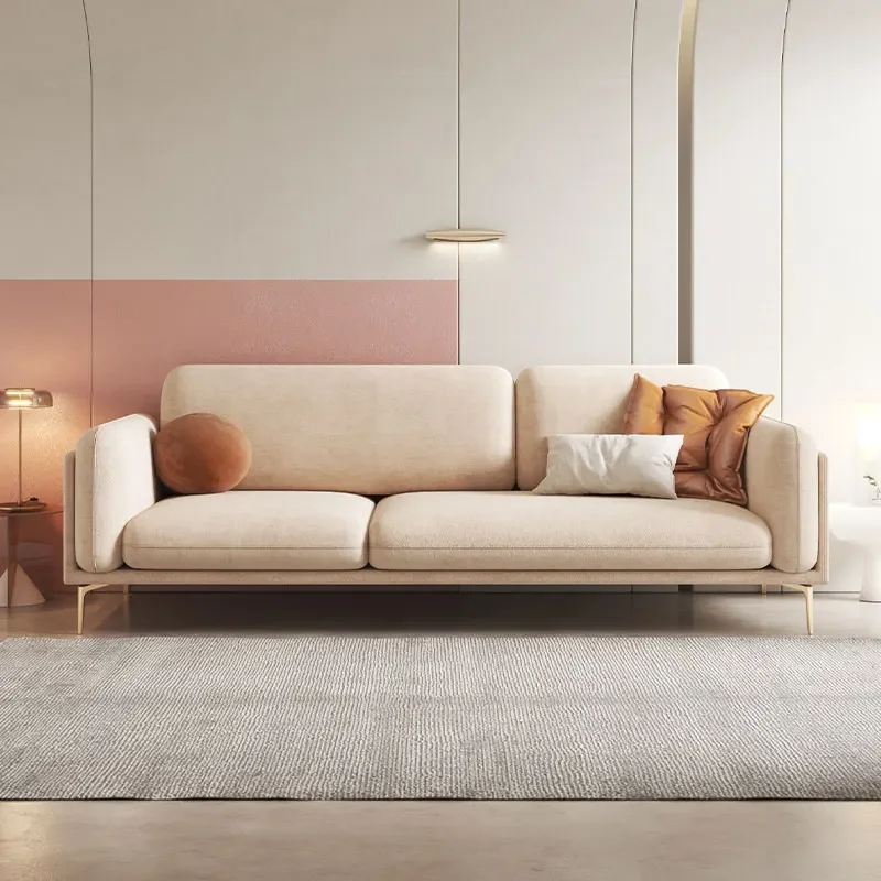 

Small Flats Furniture Living Room Couch Upholstery Modern Flannel Fabric 3 Seater Sofa high quality