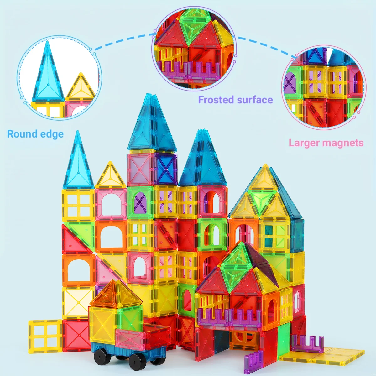 Magnetic Building Blocks Toy, Magnetic Toy Animals with Cars, Creative Geometric Construction Building Toys, Suitable for Children