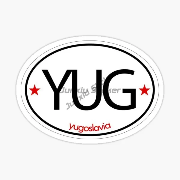 Jugoslawien Nationalflagge und Emblem PVC-Autoaufkleber für Wand, Fenster, Koffer, Laptop, Motorrad, Vinyl, selbstklebender Aufkleber