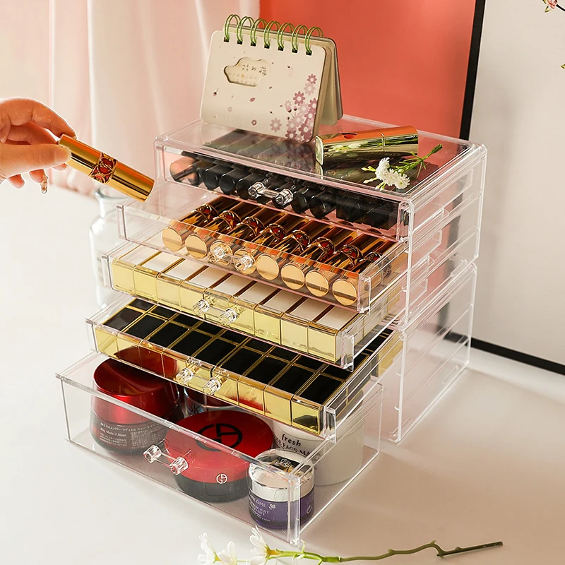 Lipstick storage box desktop dustproof drawer acrylic net red large capacity makeup eye shadow lip glaze cosmetics dustproof