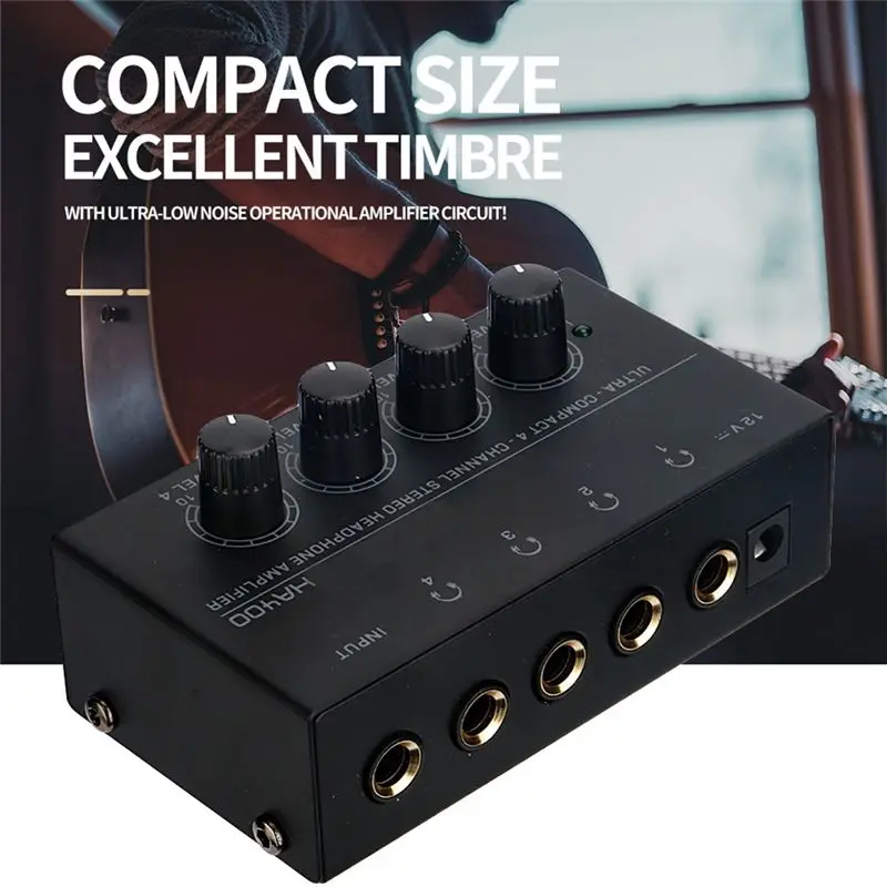 DT75New Arrival HA400 Headphone Amplifier 4-Way Monitor Headphone Amplifier Headphone Monitor Amplifier with US Plug