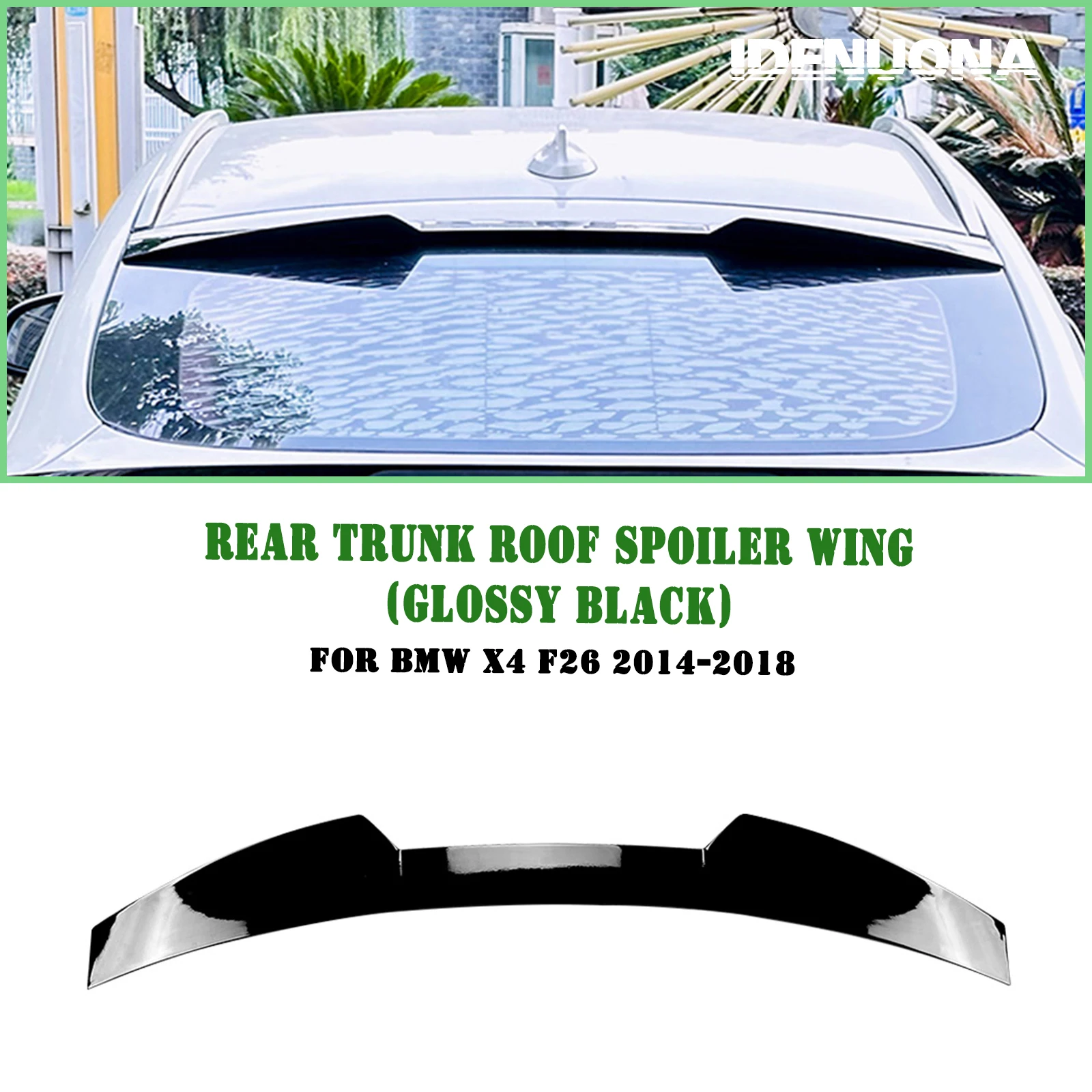 

Rear Trunk Roof Spoiler Wing Lip For BMW X4 F26 2014-2018 Gloss Black/Carbon Fiber Look Tail Tailgate Upper Deflector Splitter