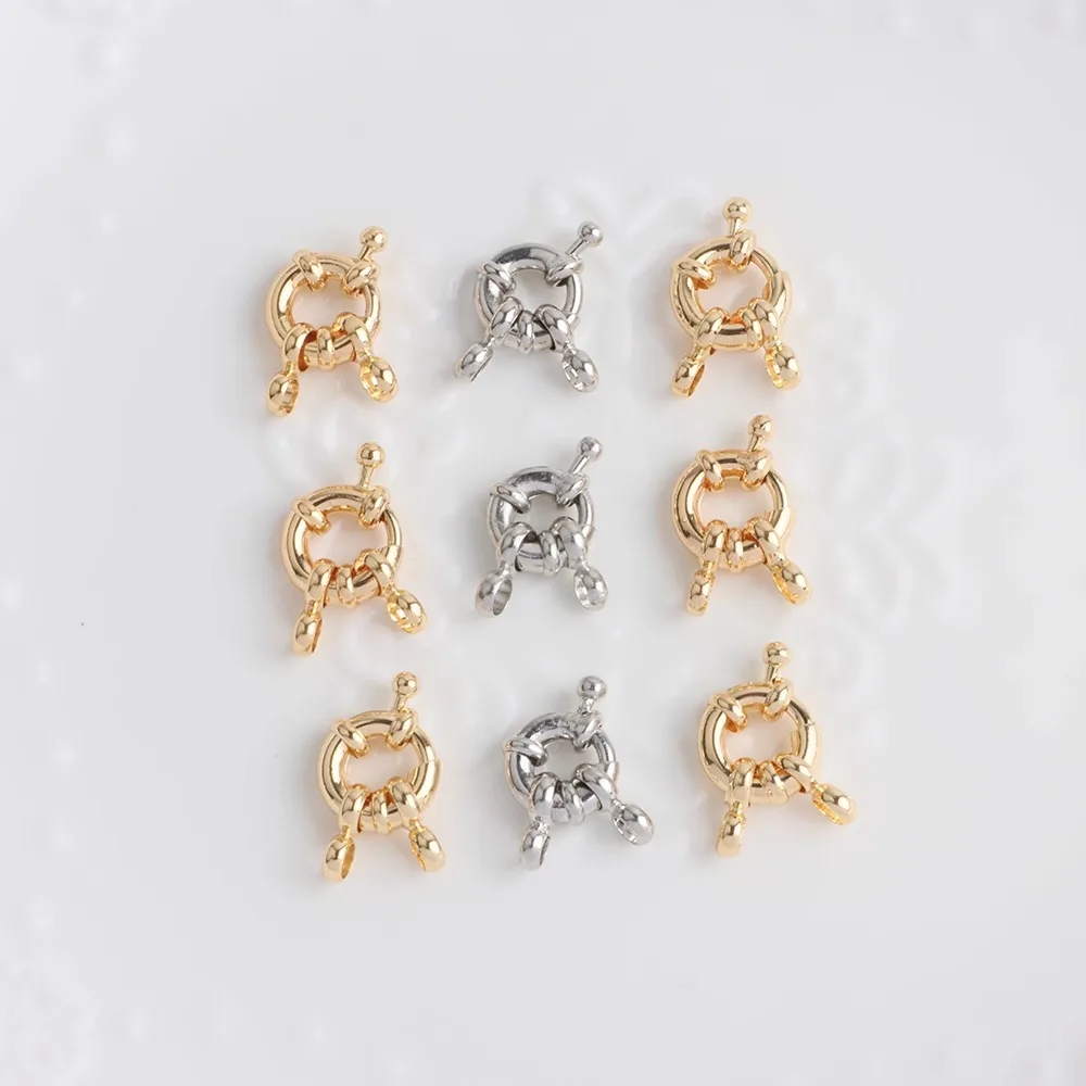 

18K Copper-plated Gold Color Steering Wheel Spring Buckle Mechanical Buckle Bracelet Tail Buckle Accessories DIY Handmade Jewelr