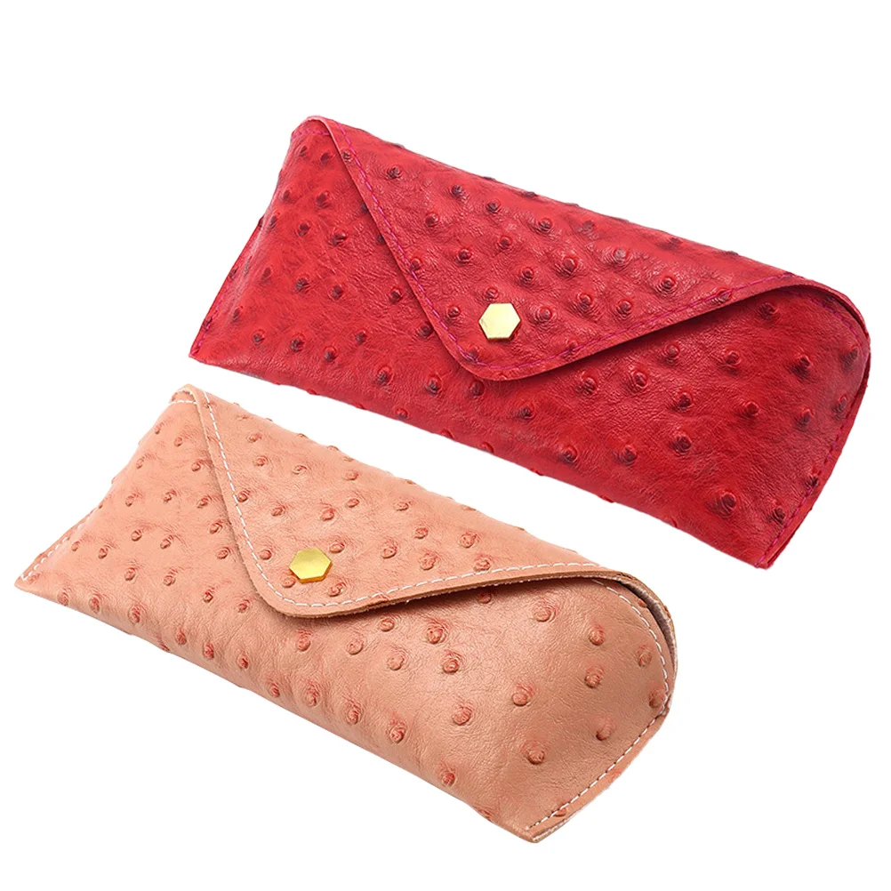 

2 Pcs Glasses Protector Portable Eyeglasses Box PU Eyeglasses Box Soft Travel Organizer Protective Storage Accessories