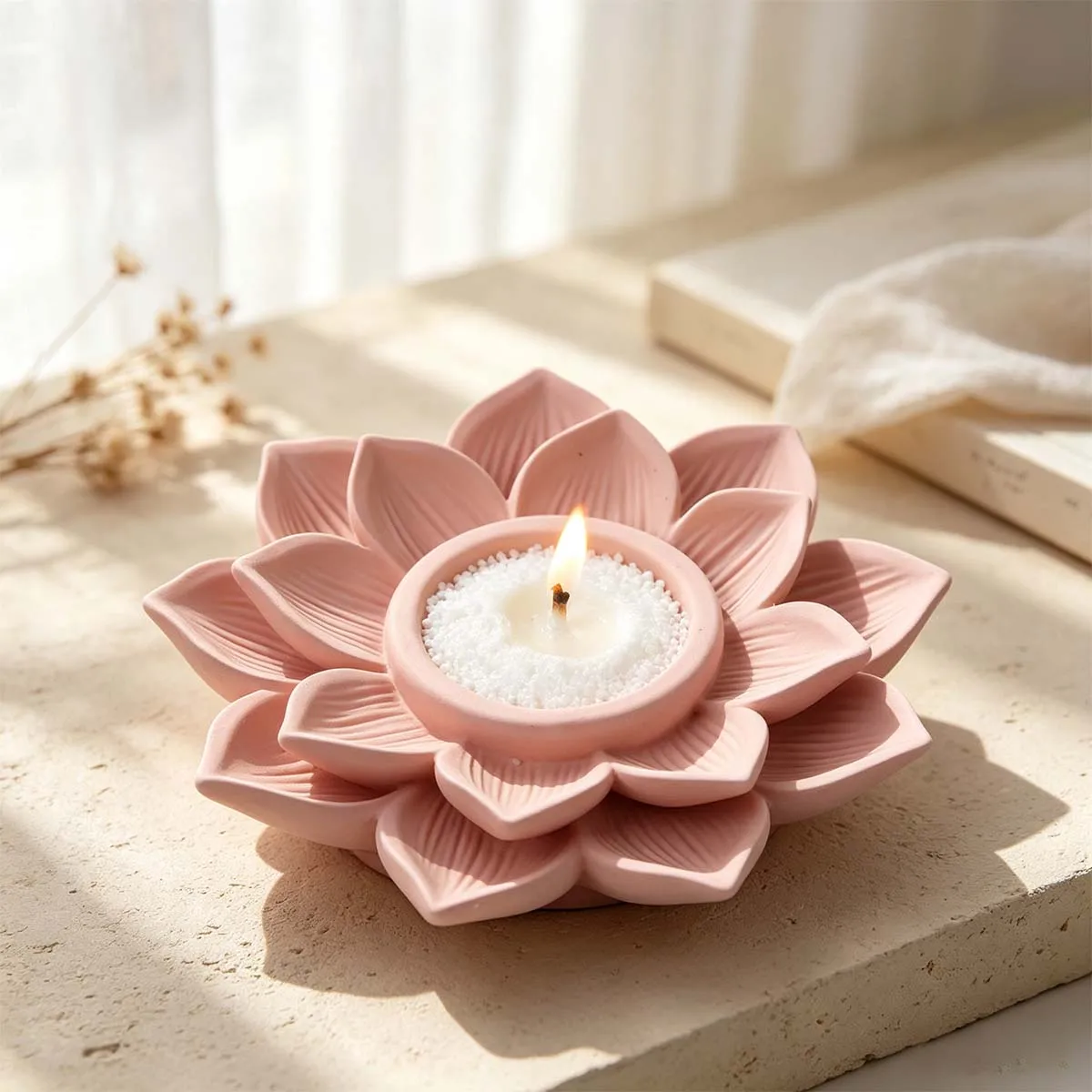 Lotusblumen-Teelichthalter Silikonform DIY Kerzenhalter Aromatherapie Gips Tonformen Beton Harz Handwerk Herstellung