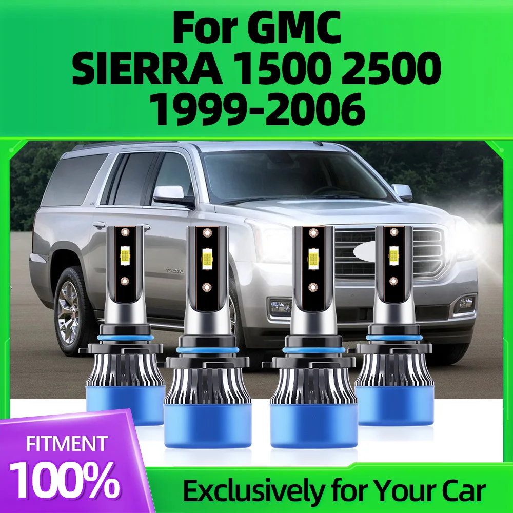 

2/4Pcs LED Headlight 150W 45000LM 3570 CSP 12V Car light Bulbs For GMC SIERRA 1500 2500 1999 2000 2001 2002 2003 2004 2005 2006