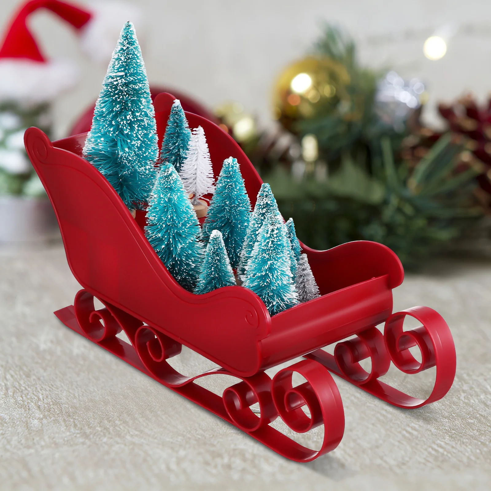 

2 Pcs Xmas Sleigh Tabletop Decor for Party Christmas Decorations Wall Hanging Ornaments