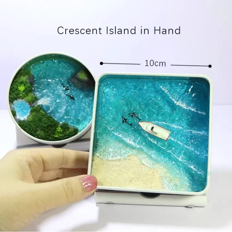 Meet the dolphin creative handmade miniature model simulation sand table ocean beach boat ornament handmade friend gift