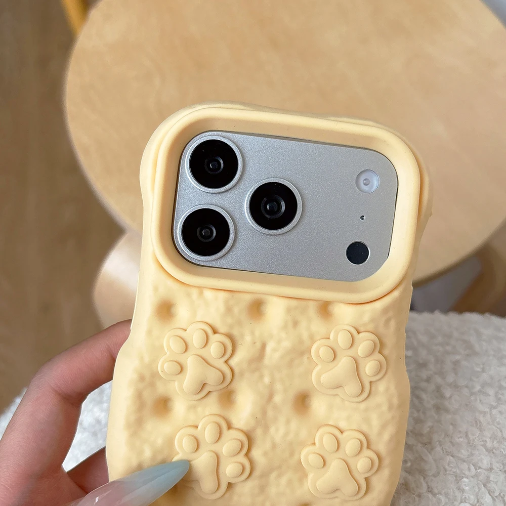 Niedliche 3D Cartoon Katzenpfoten-Brot-Handyhülle für iPhone 17 16 15 14 13 12 Pro Max Stoßfeste Weiche Silikon-Rückabdeckung Capas – Detail 8
